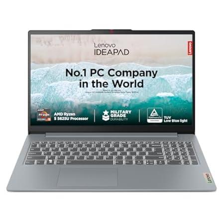 Lenovo IdeaPad Slim 3 Ryzen 5 5625U 15.6" (39.6cm) FHD Thin and Light Laptop (16GB RAM/512GB SSD/Integrated AMD Radeon Graphics/Windows 11/Office Home 2024/Grey/1.6Kg), 82XM00UGIN